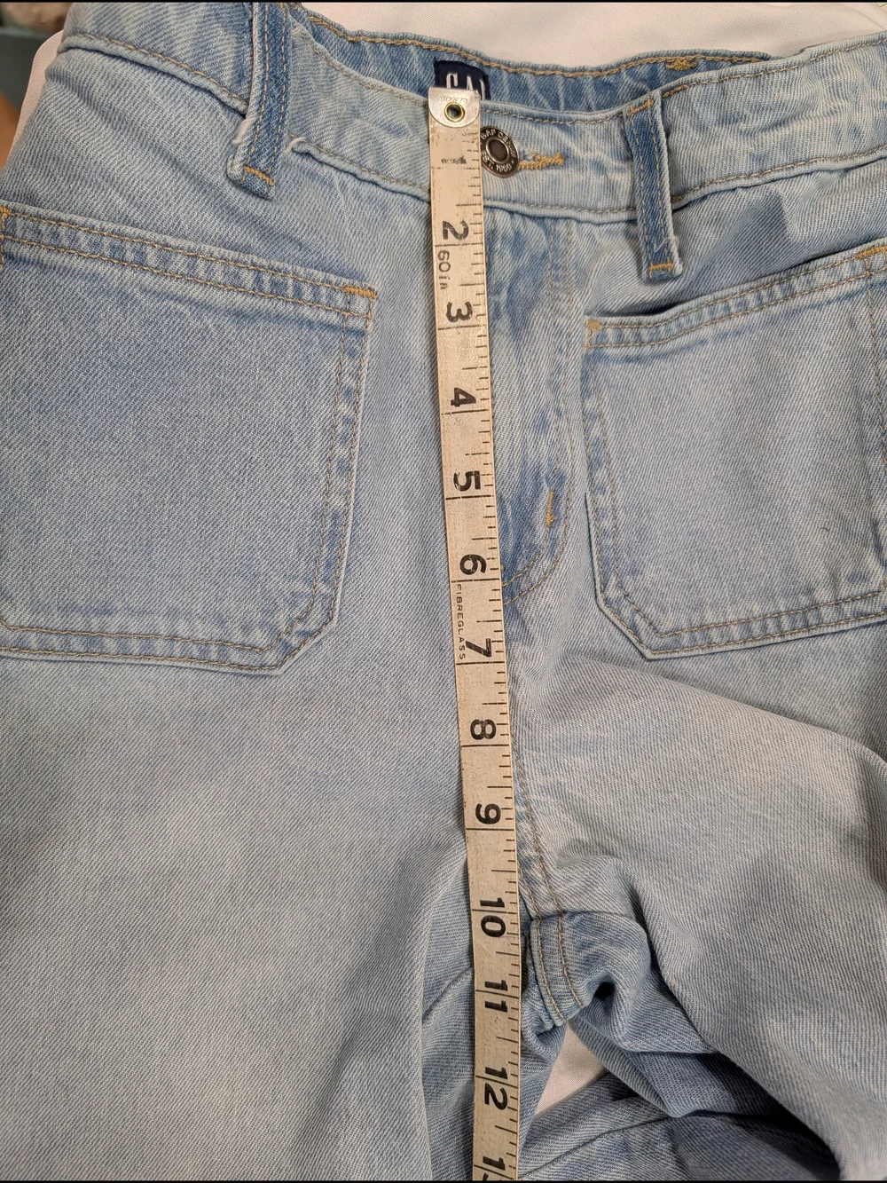 GAP Kids Patch Pocket Front Light Wash Wide Leg Girl's Jeans Size 18
